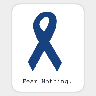 Navy Blue Ribbon. Fear Nothing. Sticker
